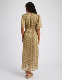 Robe longue imprim&eacute;e en polyester recycl&eacute;