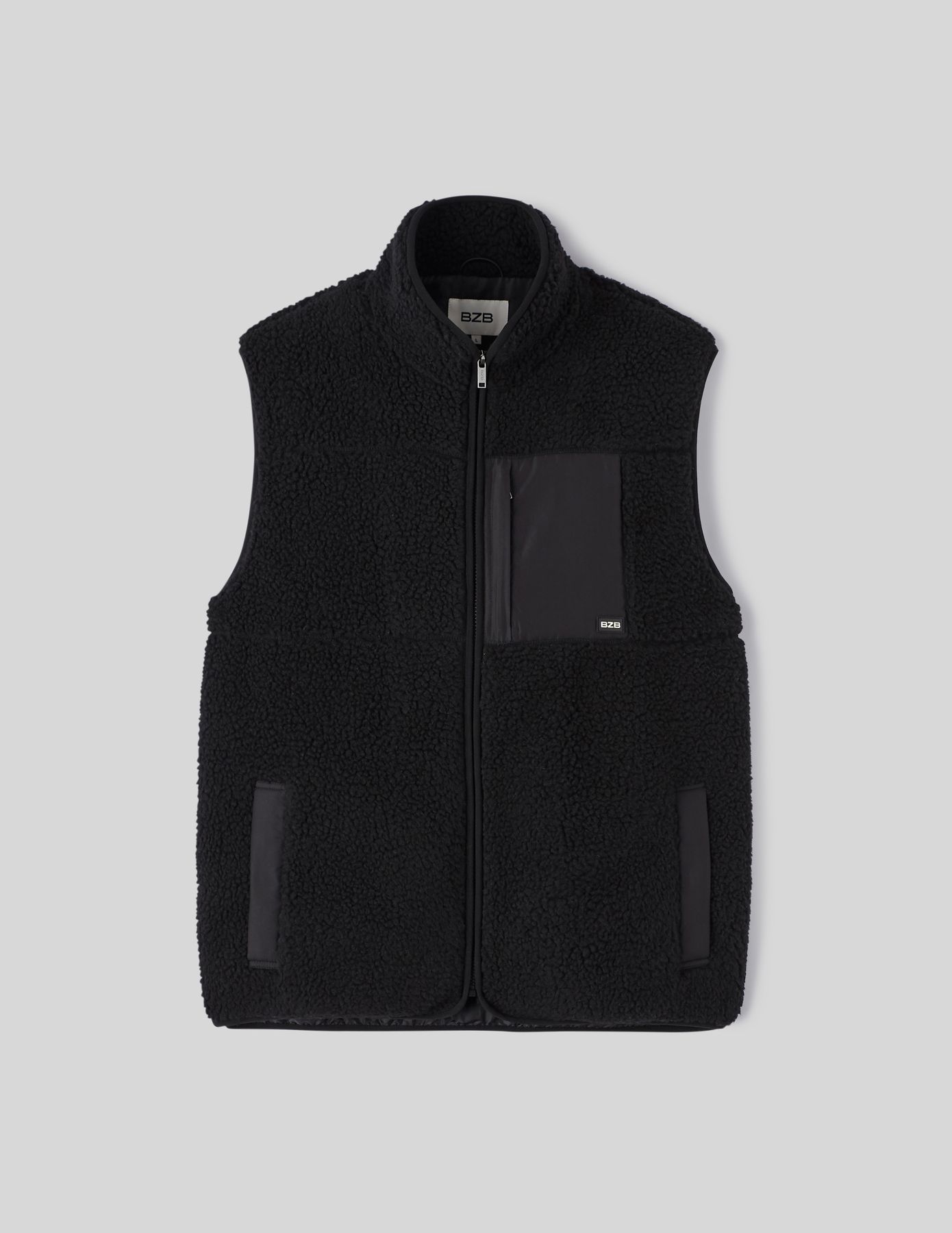 Veste zippée sans manches sherpa