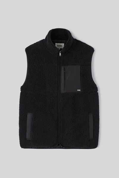 Veste zippée sans manches sherpa