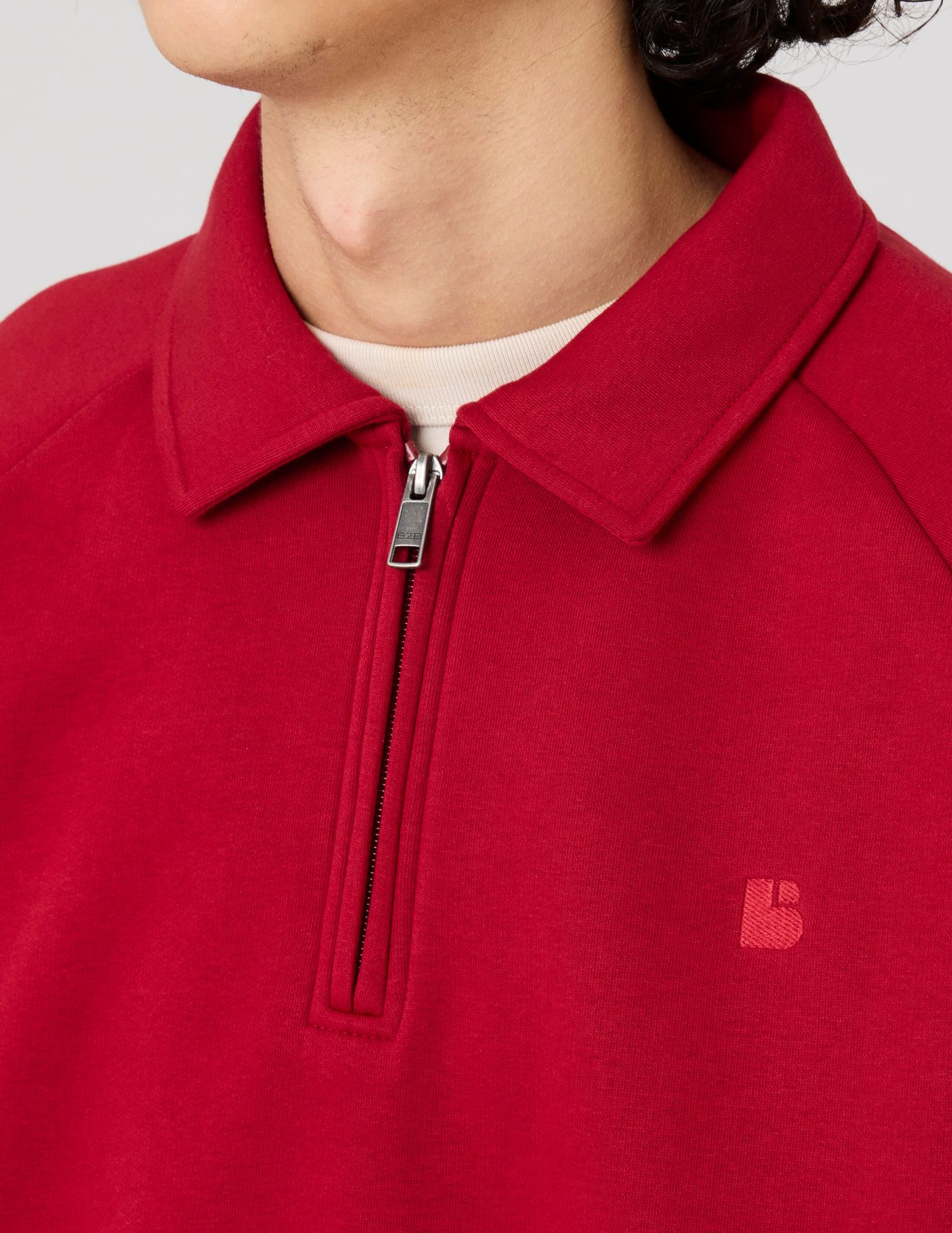 Sweat col polo zippé