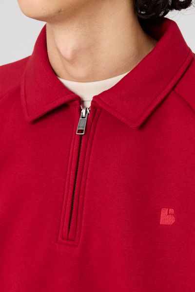 Sweat col polo zippé