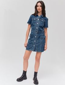 Robe courte en jean
