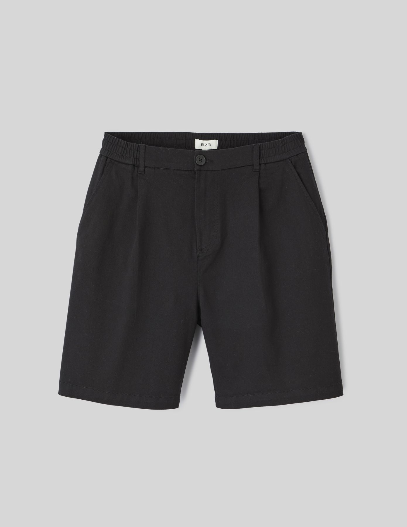 Bermuda à pinces taille élastiquée