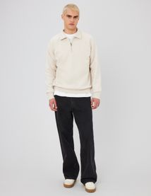 Sweat col polo zippé