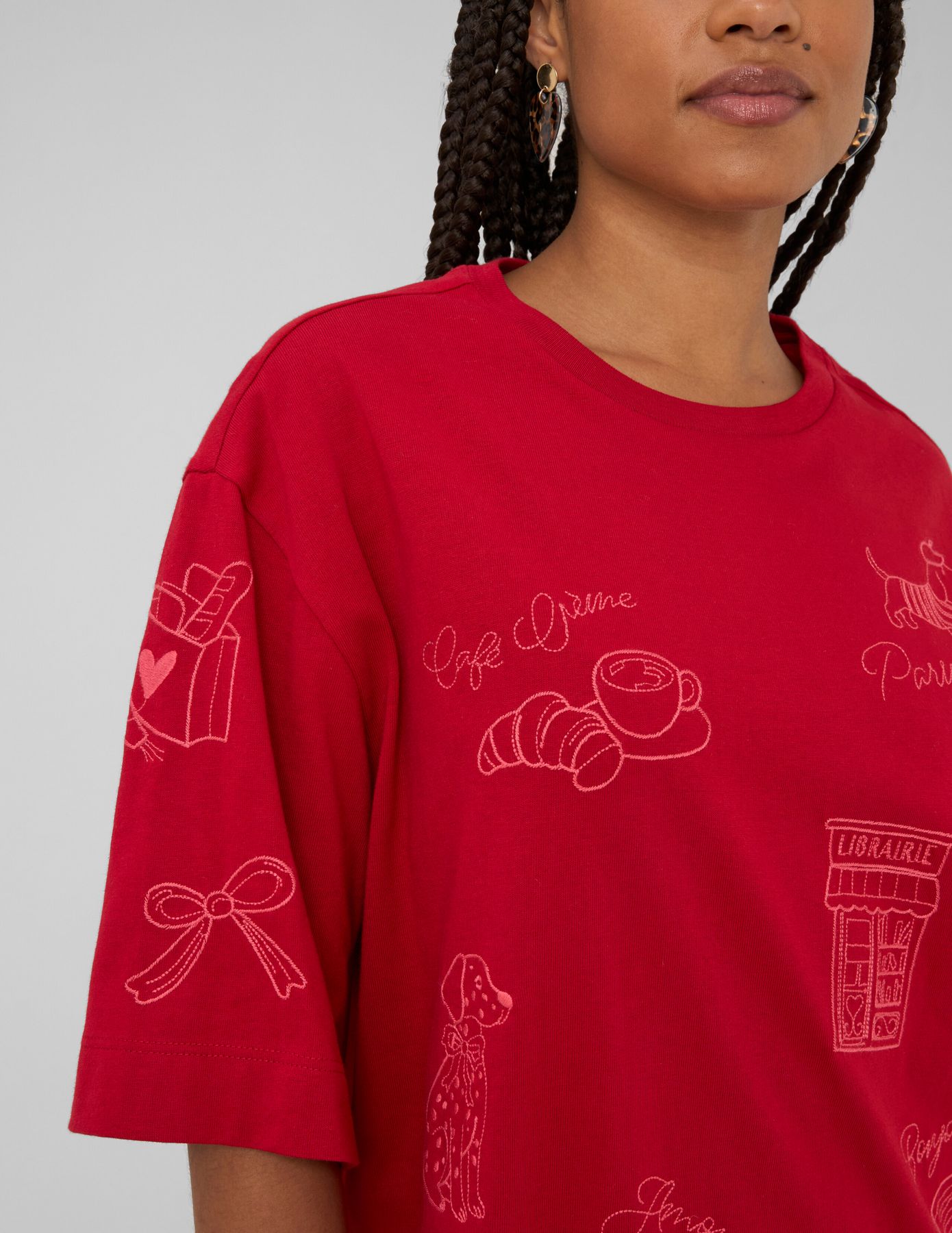 T-shirt brod&eacute; devant /dos