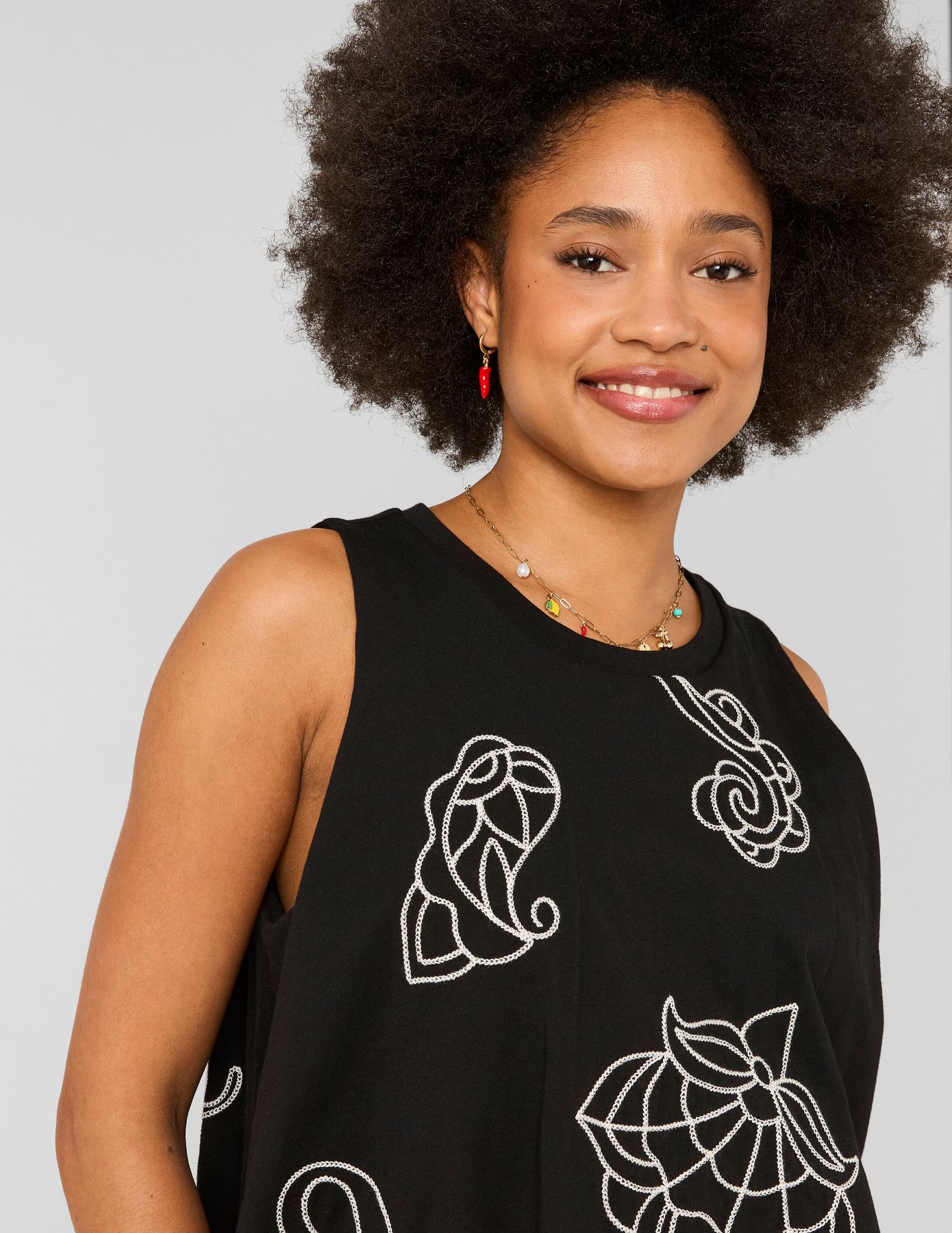 Top boule avec broderies