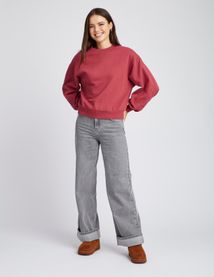 Sweat brodé manches