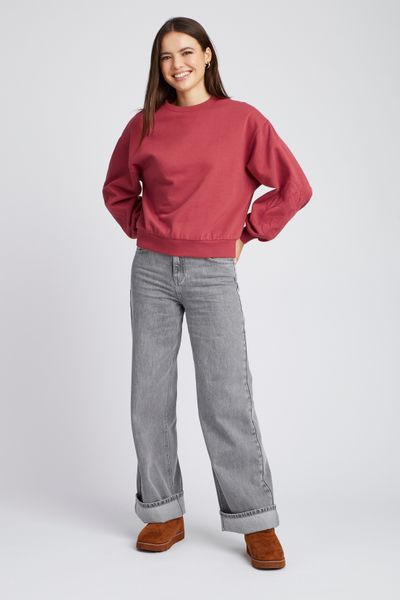 Sweat brodé manches