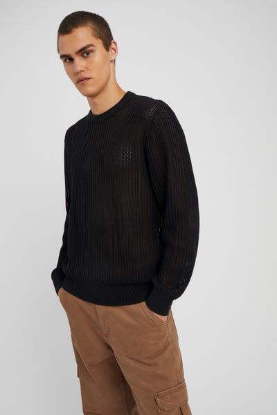 Pull col rond maille ajourée