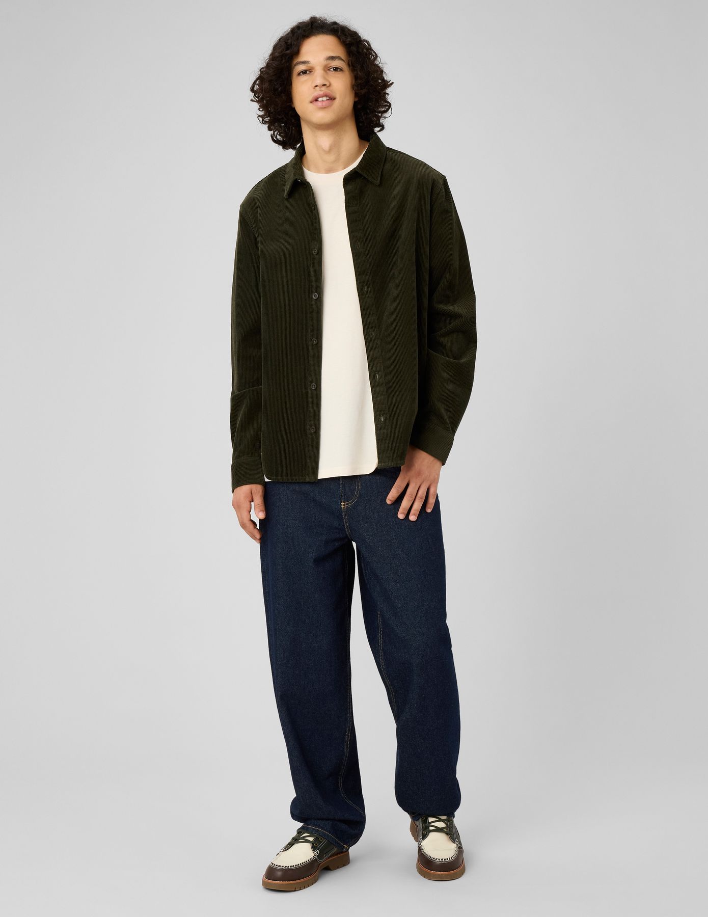 Chemise en velours c&ocirc;tel&eacute;