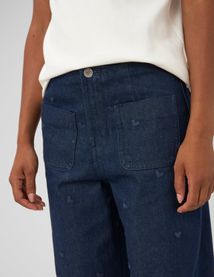 Jean wide leg brod&eacute;