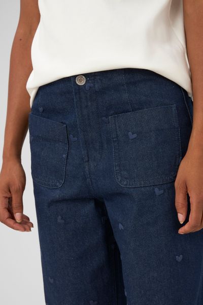 Jean wide leg brod&eacute;