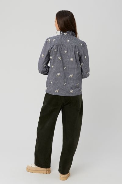 Chemise à carreaux brodée
