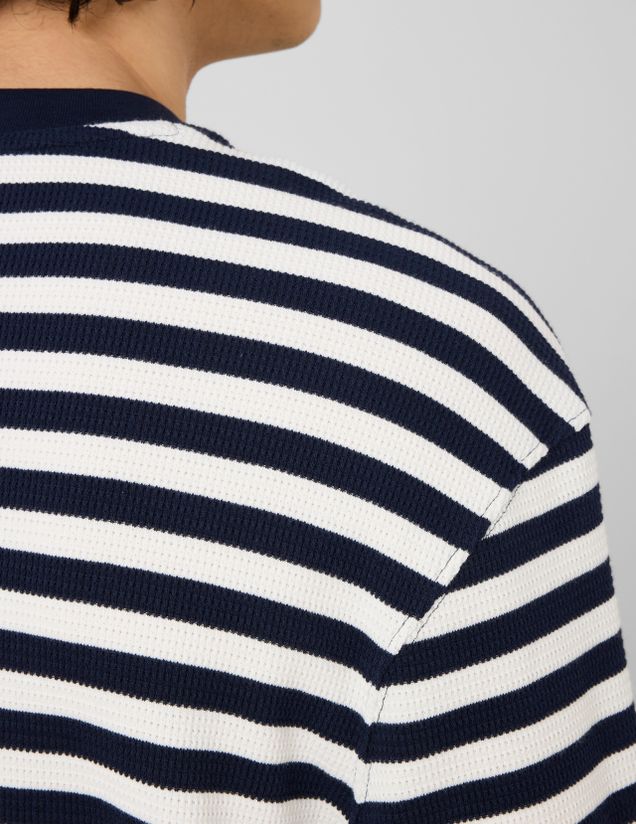 T-shirt marini&egrave;re mati&egrave;re gaufr&eacute;e