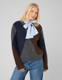 Pull jacquard col rond