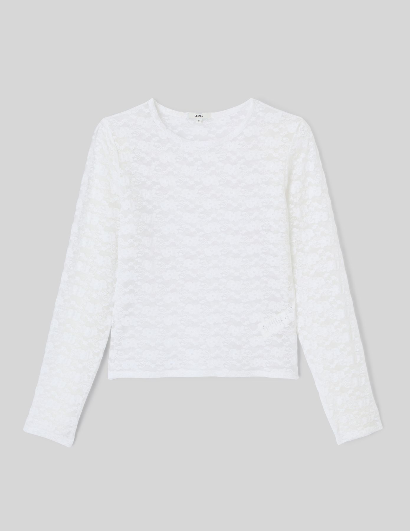T-shirt dentelle manches longues