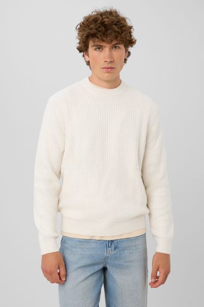 Pull maille gaufr&eacute;e