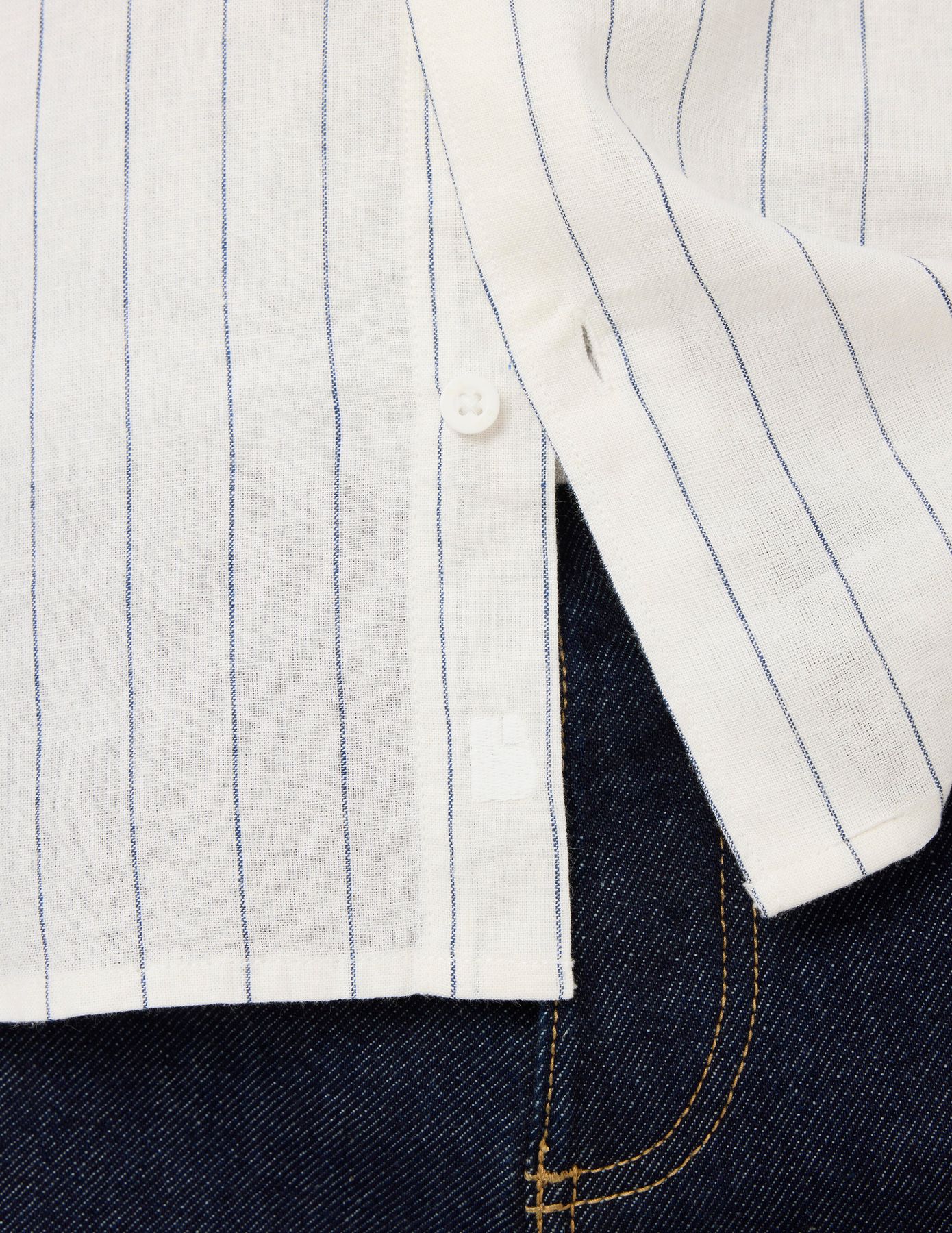 Chemise manches longues ray&eacute;e viscose lin