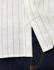 Chemise manches longues ray&eacute;e viscose lin