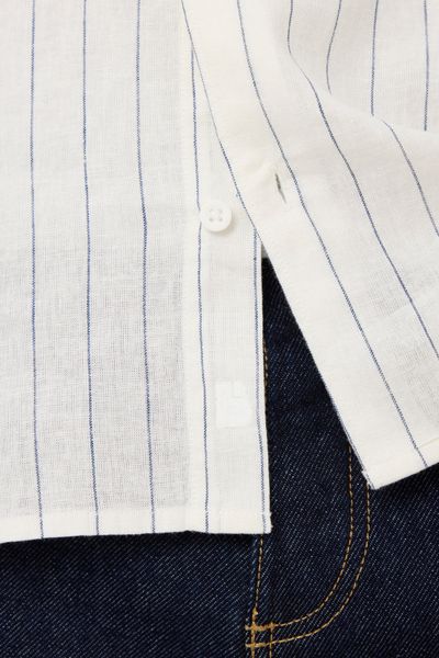 Chemise manches longues ray&eacute;e viscose lin