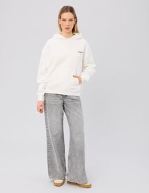 Sweat col capuche imprim&eacute; devant/dos