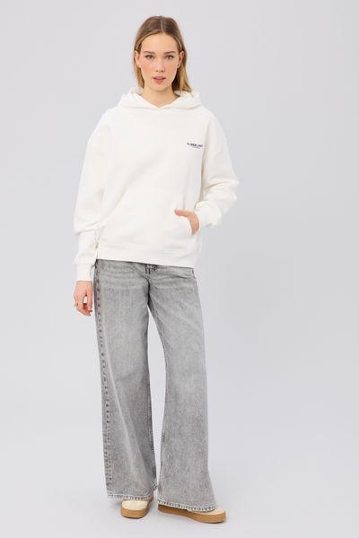 Sweat col capuche imprim&eacute; devant/dos