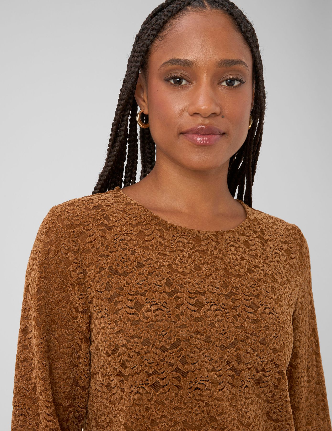 Top dentelle flock