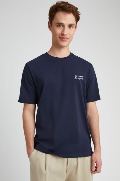T-shirt broderie poitrine