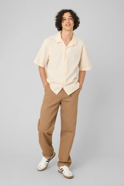 Chemise manches courtes ray&eacute;e seersucker