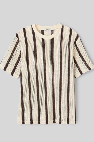 T-shirt tricot &agrave; rayures