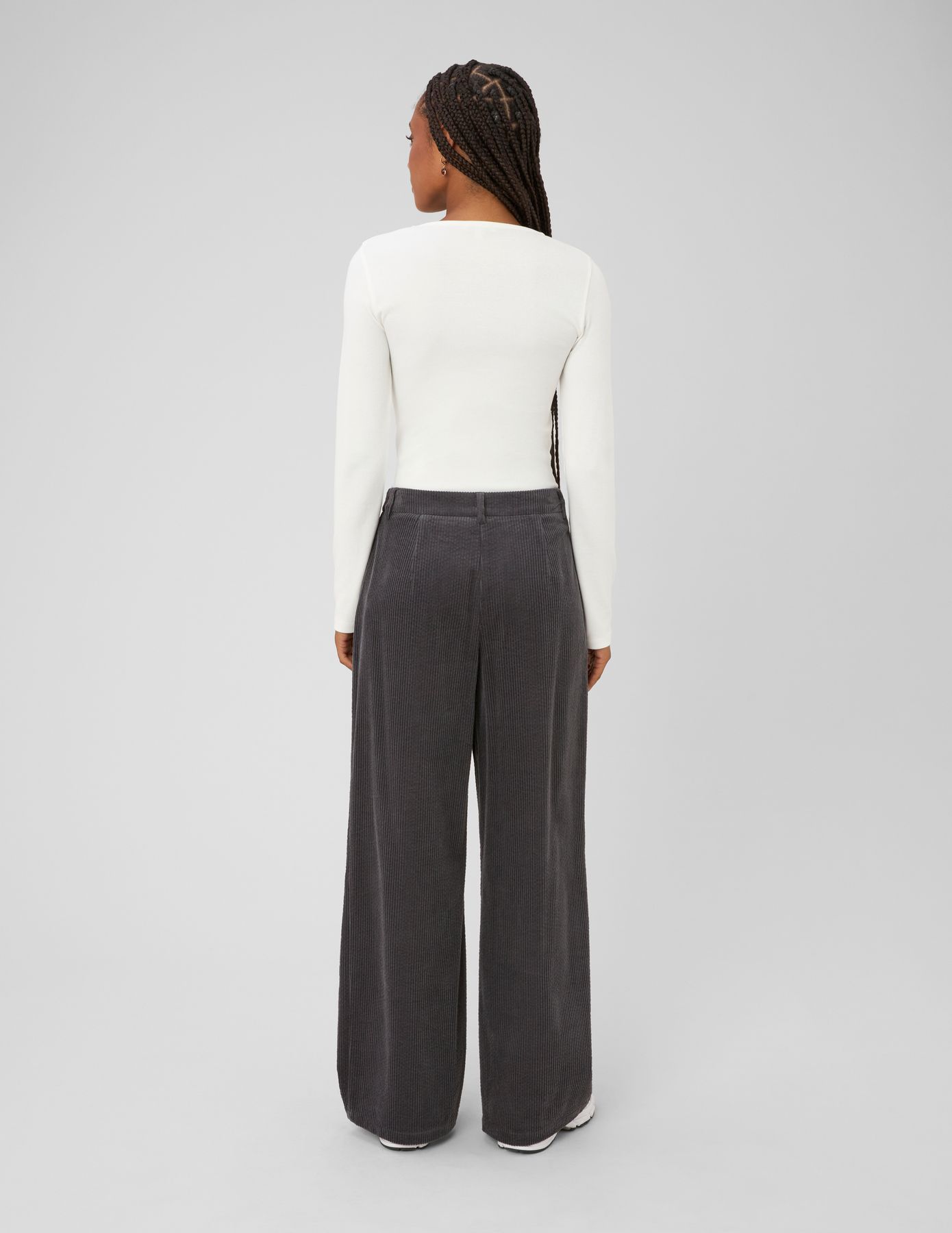 Pantalon large en velours