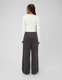 Pantalon large en velours