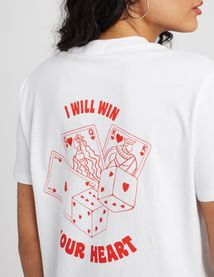 T-shirt St Valentin imprim&eacute; devant/dos