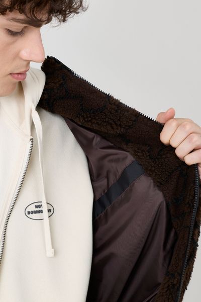 Blouson zippé sherpa imprimé