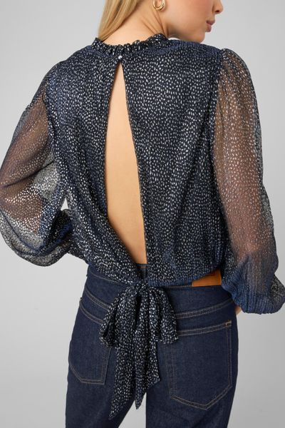 Blouse imprim&eacute;e paillet&eacute;e