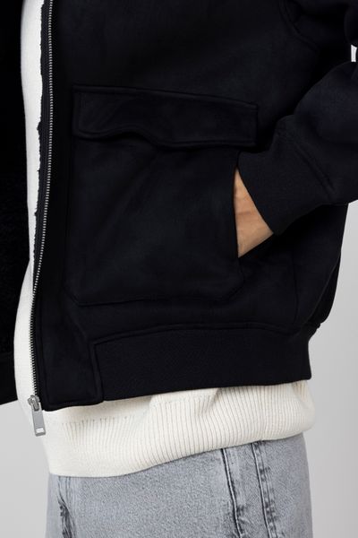 Blouson zippé peau retournée