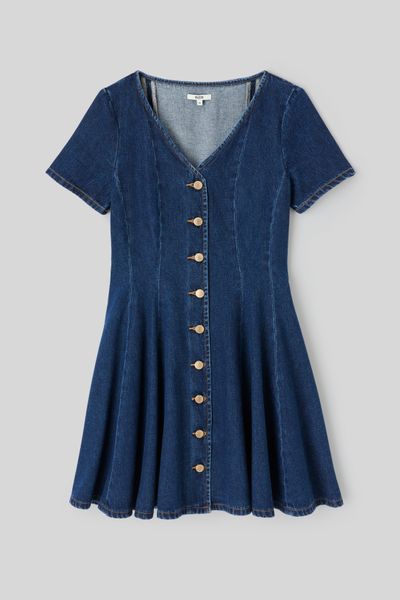 Robe denim boutonn&eacute;e