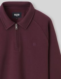 Sweat col polo zippé