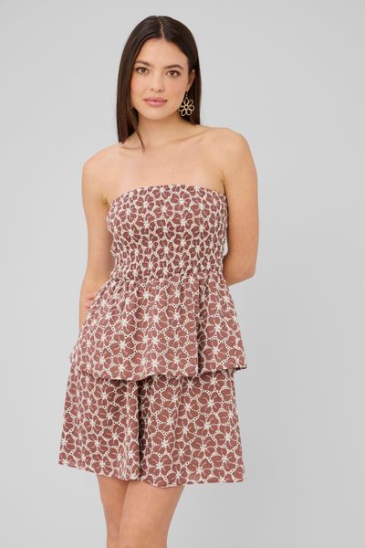 Robe bustier en broderie anglaise