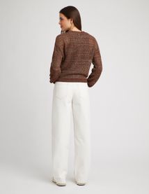Pull en crochet avec fil pailleté