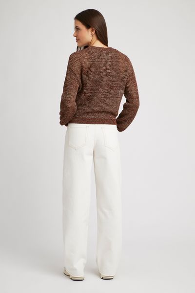 Pull en crochet avec fil pailleté