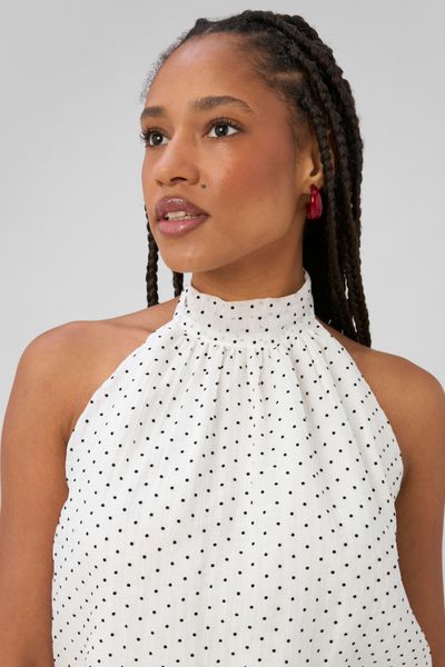 Robe courte imprim&eacute;e pois