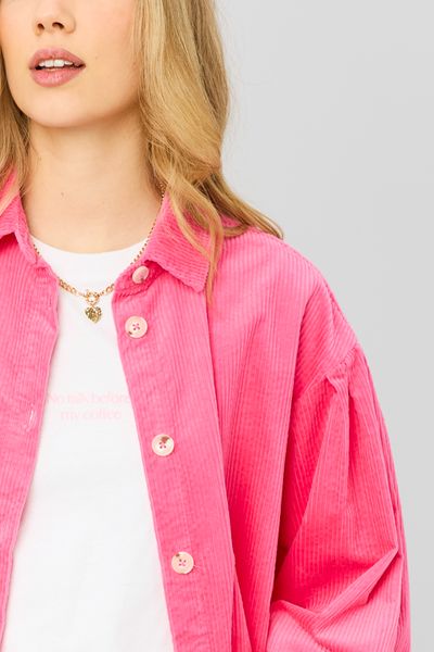 Surchemise en velours c&ocirc;tel&eacute;