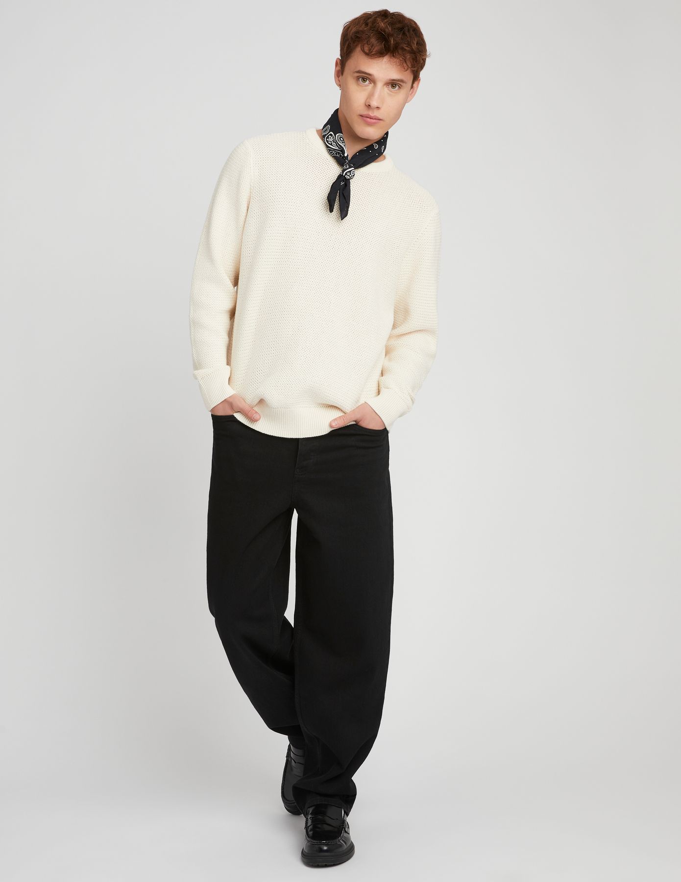 Pull matière fantaisie