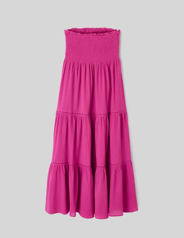 Robe longue smock&eacute;e