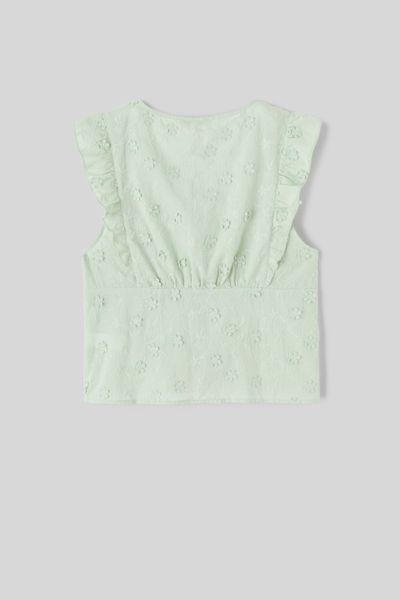 Top à nouer broderie 3D