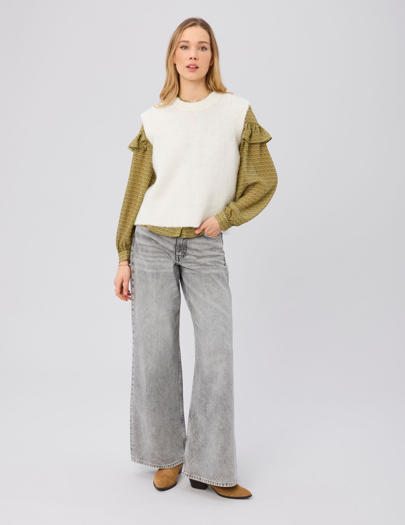 Pull sans manches uni