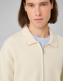 Cardigan zipp&eacute; col polo