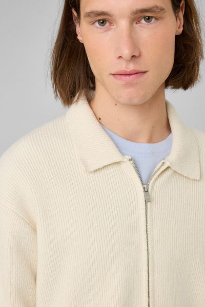 Cardigan zipp&eacute; col polo