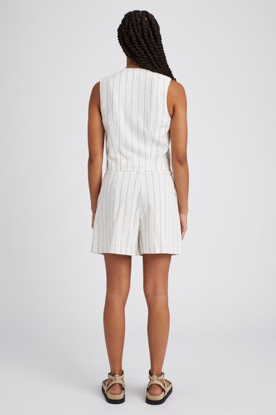 Short rayé en lin